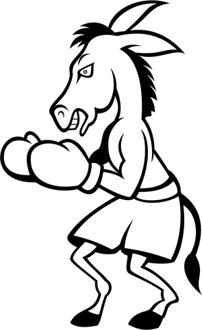 Donkey Boxing Coloring Page